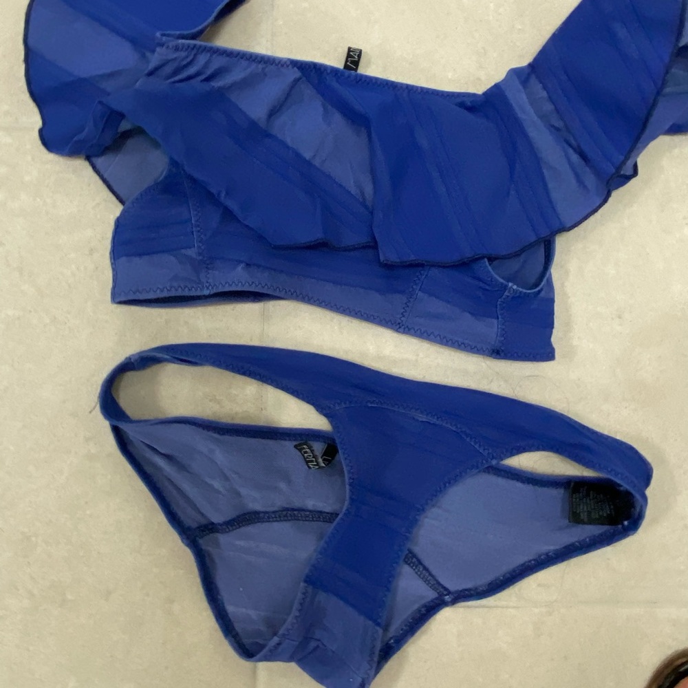 Lisa Marie Fernandez denim off the shoulder bikini